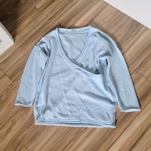 🆕 Free People Intimately Living In This Pullover Soft Cozy Sweater Light Blue - Picture 3 of 14